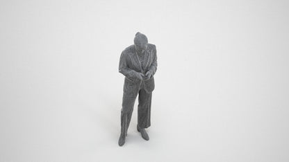 scanned 3D woman business, photogrammetry people for Enscape and V-Ray, wireframe three-quarter view