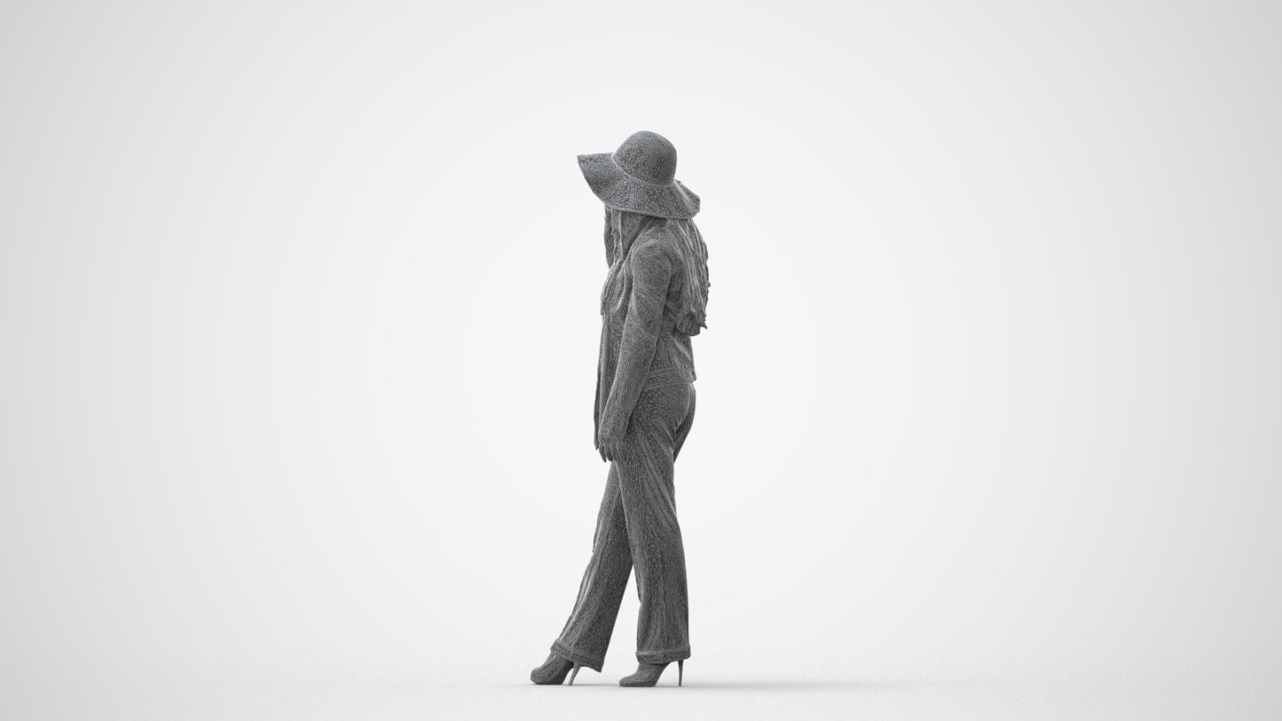 realistic 3D people woman casual standing, render-ready for V-Ray and Corona, FBX OBJ, square thumbnail
