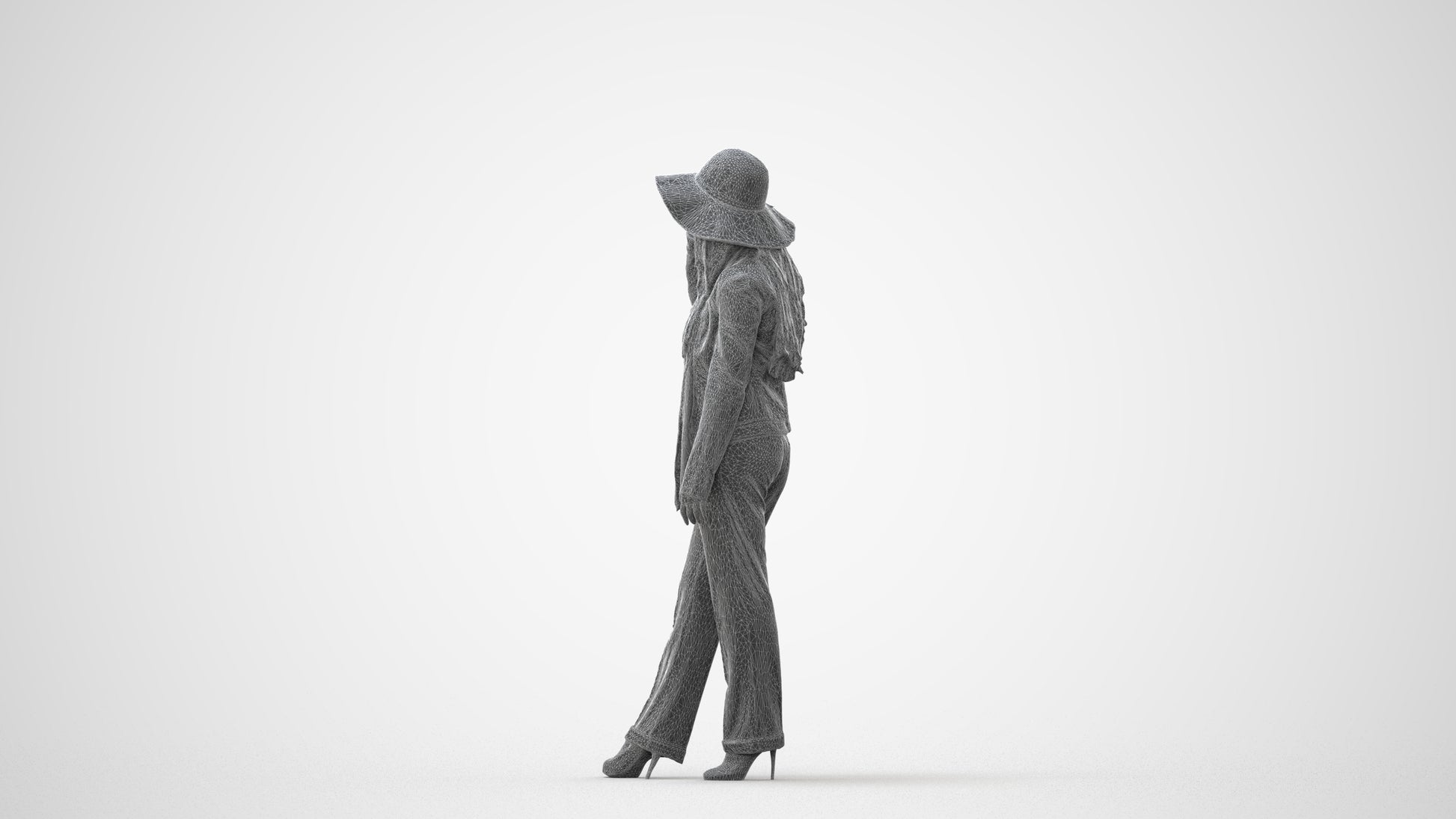 realistic 3D people woman casual standing, render-ready for V-Ray and Corona, FBX OBJ, square thumbnail
