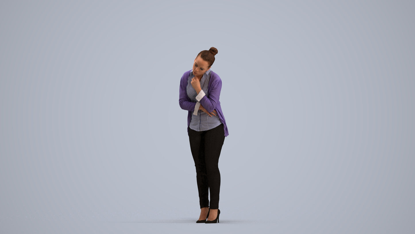photogrammetry 3D woman business standing, realistic human model archviz FBX, standing pose render