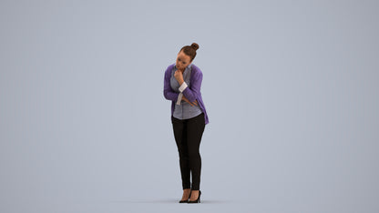 photogrammetry 3D woman business standing, realistic human model archviz FBX, standing pose render