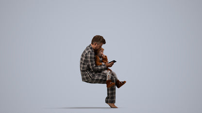 realistic 3D boy casual kids, scanned archviz people for Blender and 3ds Max, side view render