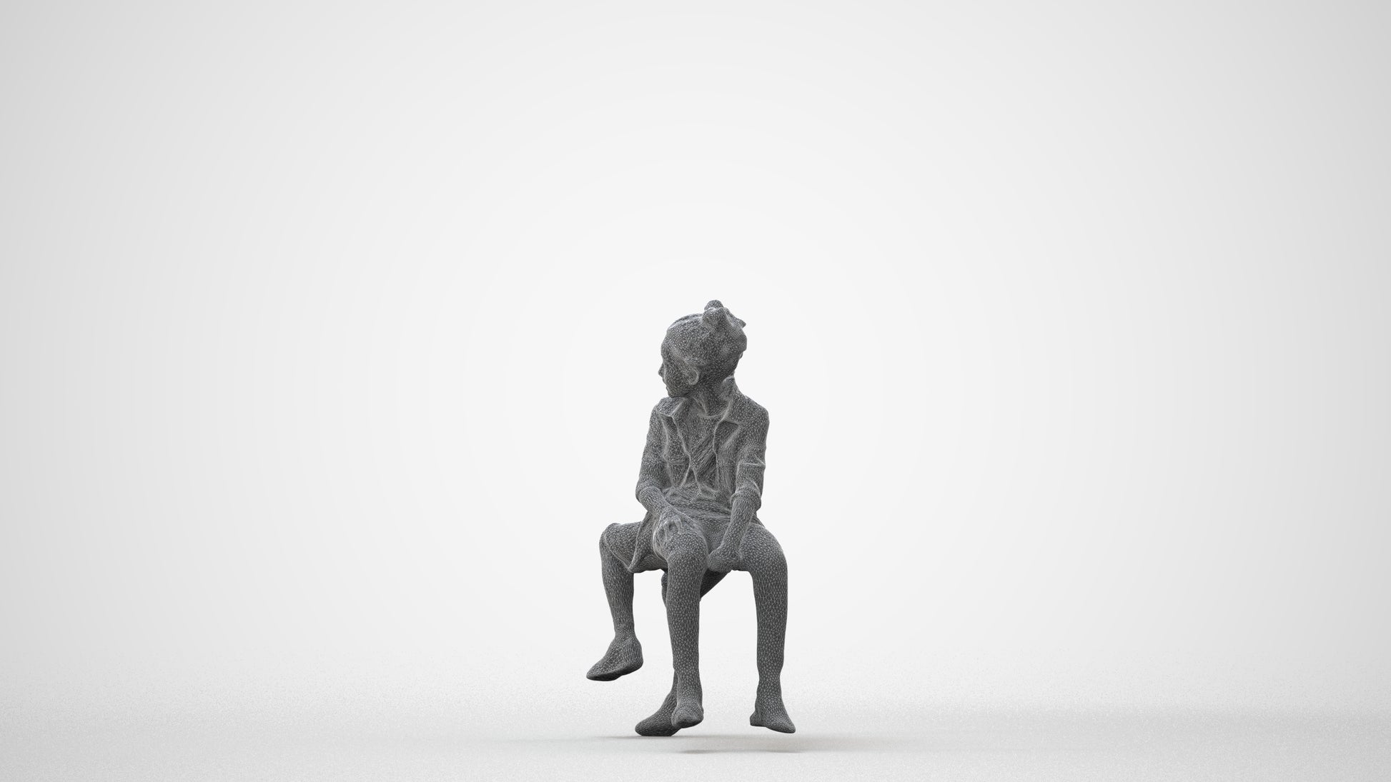 3D scanned girl kids casual, photorealistic archviz people for Enscape and SketchUp, square thumbnail