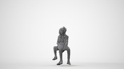 3D scanned girl kids casual, photorealistic archviz people for Enscape and SketchUp, square thumbnail