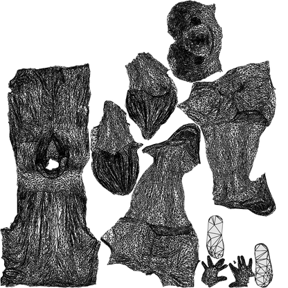 realistic 3D human man casual standing, archviz people FBX OBJ for Blender, wireframe top-down view