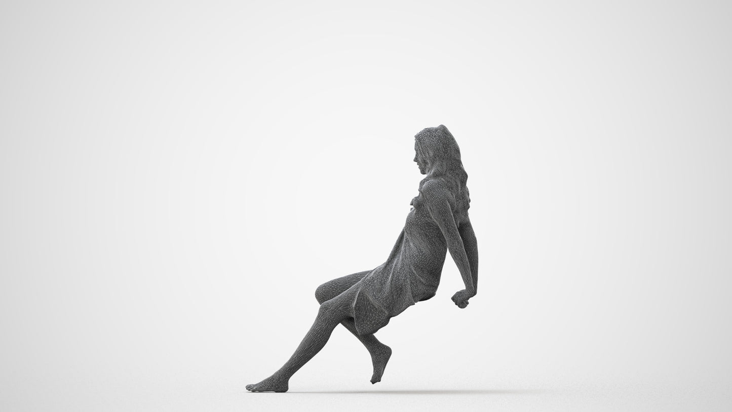 scanned 3D woman pool, photogrammetry people for Enscape and V-Ray, square thumbnail