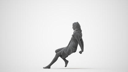 scanned 3D woman pool, photogrammetry people for Enscape and V-Ray, square thumbnail