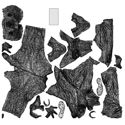 scanned 3D man casual standing, photogrammetry people for Enscape and V-Ray, wireframe top-down view