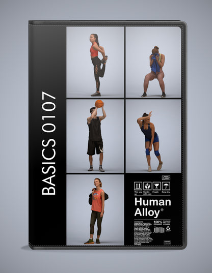 3D human models sport bundle, 5 photogrammetry scanned people for archviz