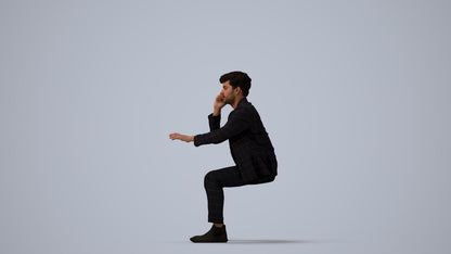 3D scanned man business, photorealistic archviz people for Enscape and SketchUp, three-quarter view render