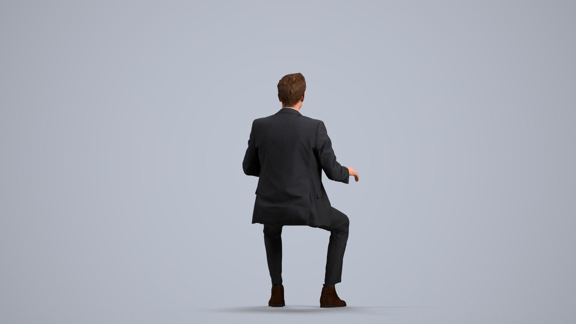 3D scanned man business, photorealistic archviz people for Enscape and SketchUp, front view render