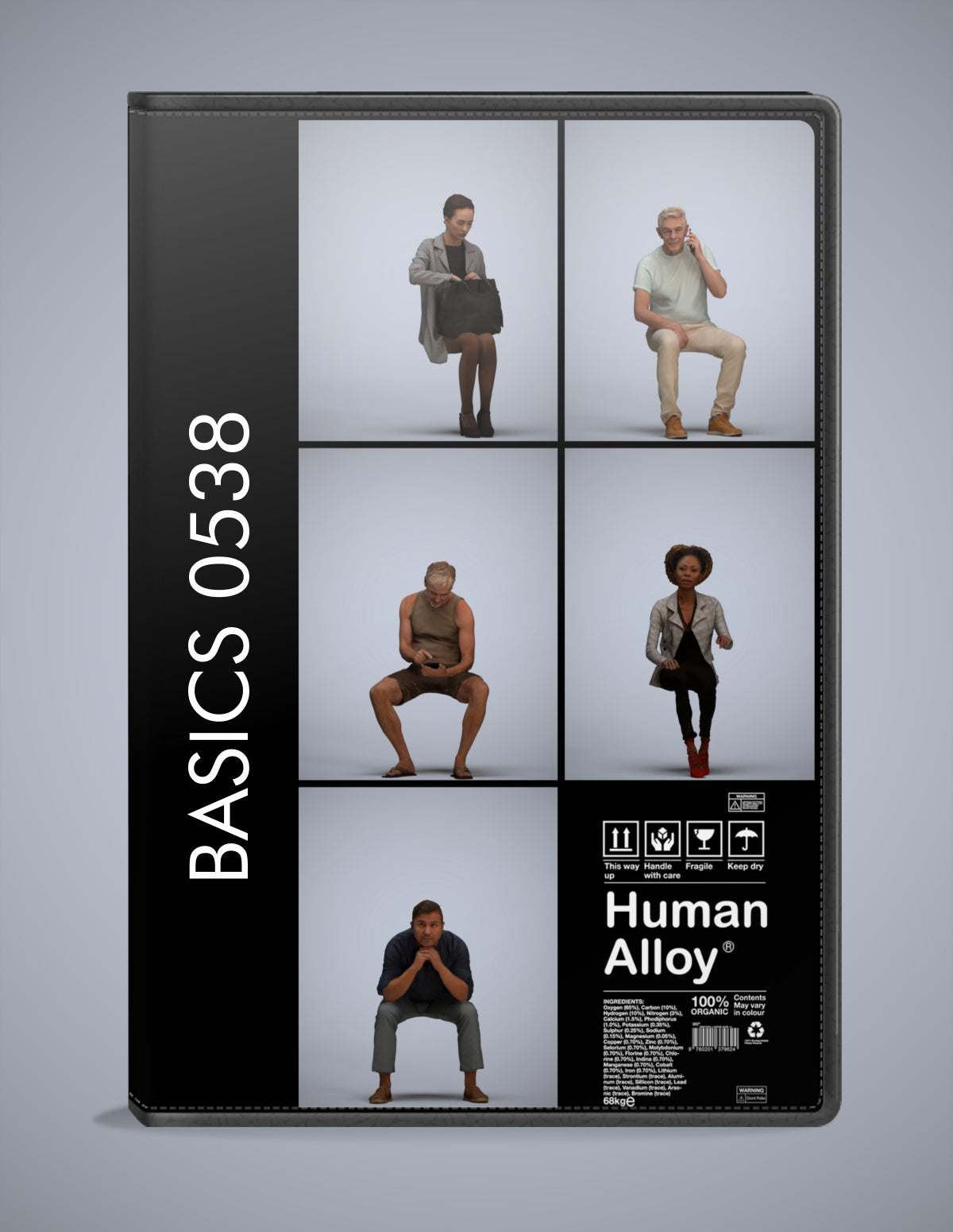 5 3D scanned people sitting, photorealistic archviz pack for Enscape and SketchUp