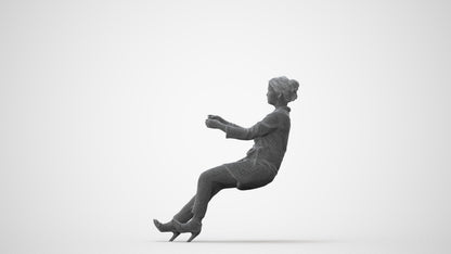 scanned 3D woman business driving, photogrammetry people for Enscape and V-Ray, square thumbnail