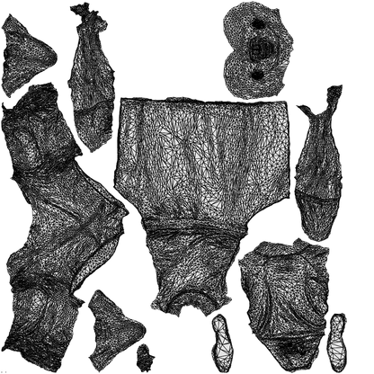 realistic 3D man hospitality, scanned archviz people for Blender and 3ds Max, wireframe top-down view