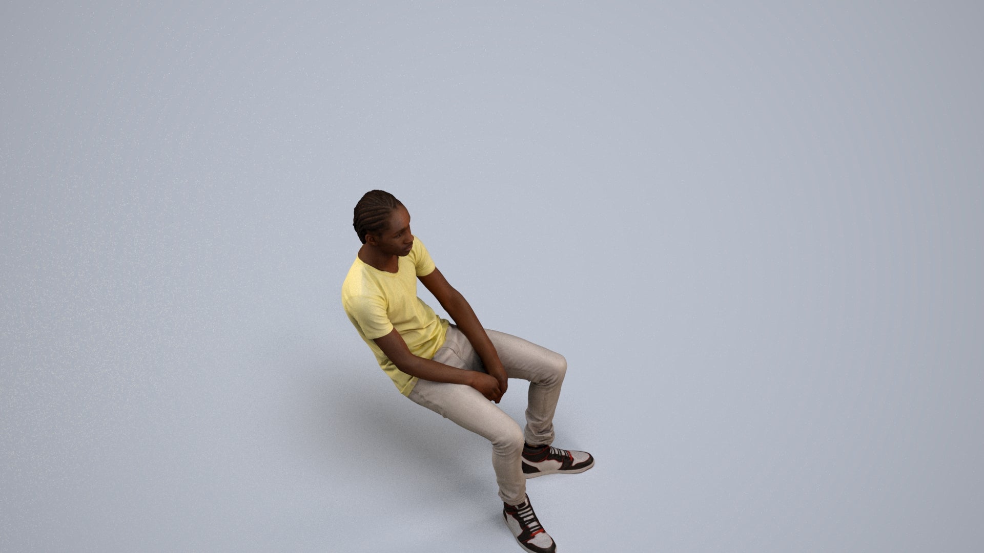 scanned 3D boy casual kids, photogrammetry people for Enscape and V-Ray, back view render
