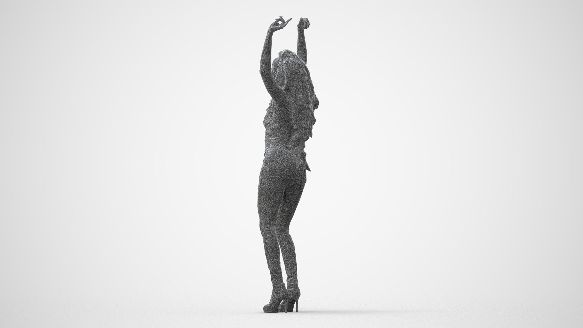 scanned 3D woman casual dancing, photogrammetry people for Enscape and V-Ray, square thumbnail