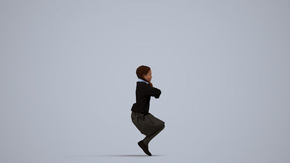 scanned 3D girl kids, photogrammetry people for Enscape and V-Ray, side view render