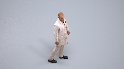 realistic 3D man medical, scanned archviz people for Blender and 3ds Max, back view render