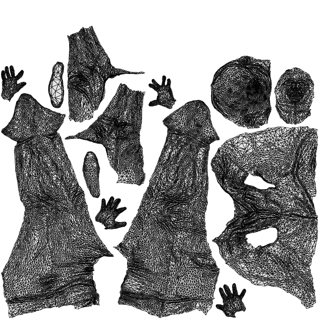 3D human model woman casual standing, photogrammetry scanned person for archviz, wireframe top-down view