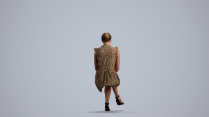 scanned 3D woman casual sitting, photogrammetry people for Enscape and V-Ray, front view render