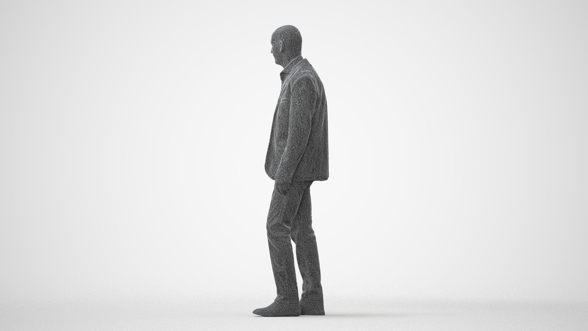3D scanned senior man business, photorealistic archviz people for Enscape and SketchUp, square thumbnail