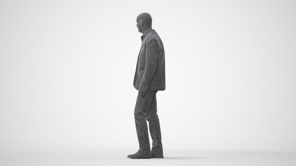 3D scanned senior man business, photorealistic archviz people for Enscape and SketchUp, square thumbnail