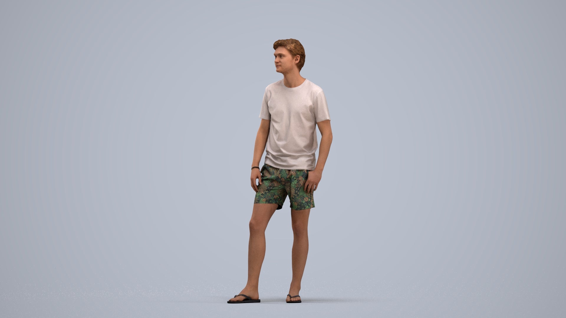 3D human model man casual standing, photogrammetry scanned person for archviz, standing pose render