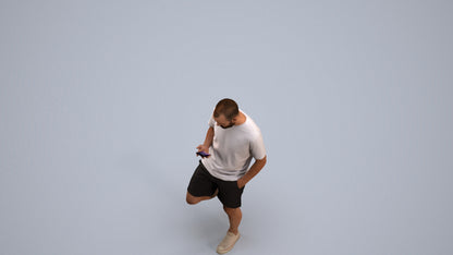 photogrammetry 3D man casual walking, realistic human model archviz FBX, back view render