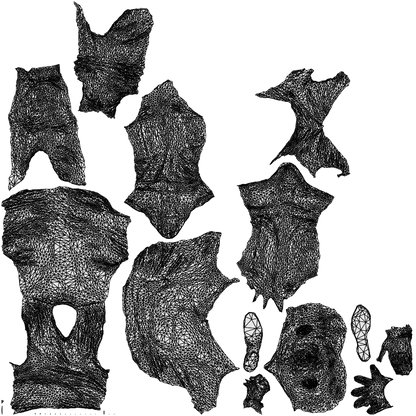 3D people model man casual sitting, scanned human for 3ds Max rendering, wireframe top-down view