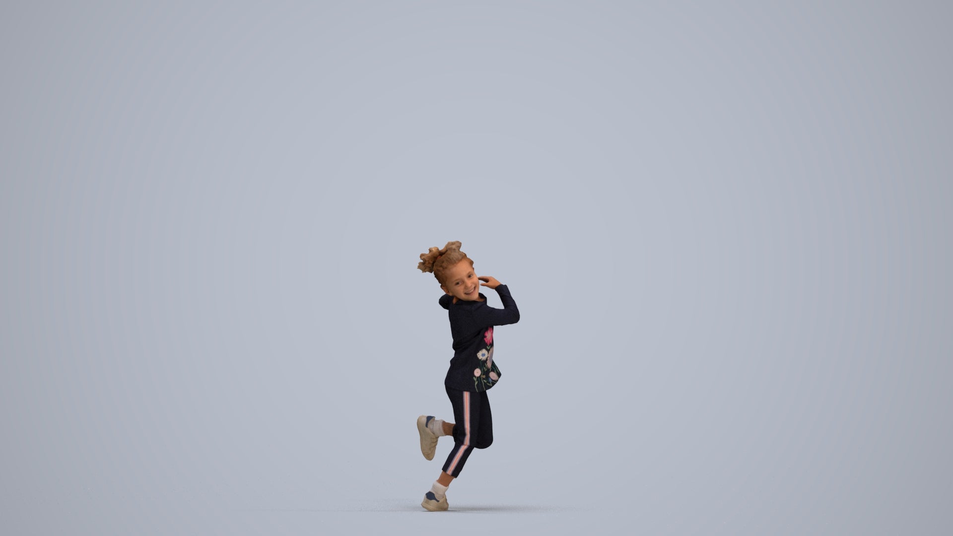 3D scanned girl kids casual, photorealistic archviz people for Enscape and SketchUp, standing pose render