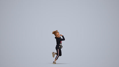 3D scanned girl kids casual, photorealistic archviz people for Enscape and SketchUp, standing pose render