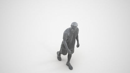 photogrammetry 3D man sport, realistic human model archviz FBX, wireframe three-quarter view