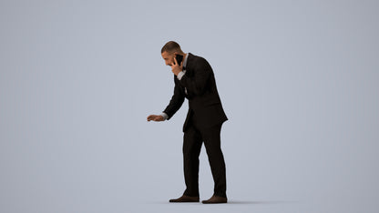 3D people model man business, scanned human for 3ds Max rendering, three-quarter view render