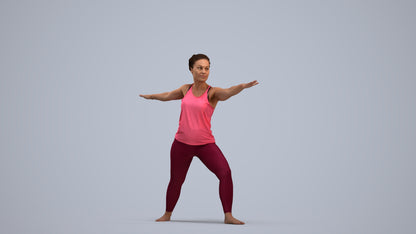 realistic 3D woman sport, scanned archviz people for Blender and 3ds Max, standing pose render