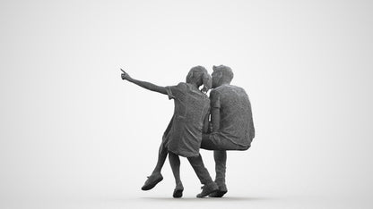 scanned 3D woman casual business, photogrammetry people for Enscape and V-Ray, wireframe front view