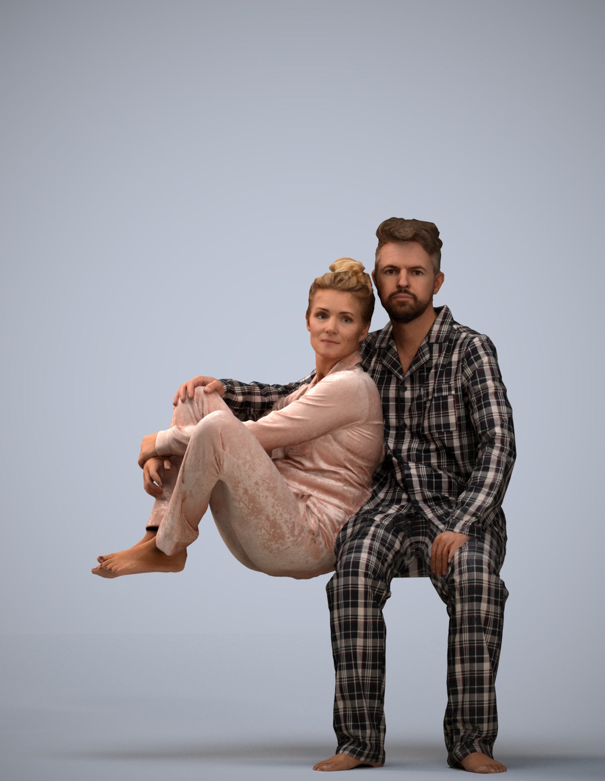 realistic 3D human woman bathroom, archviz people FBX OBJ for Blender