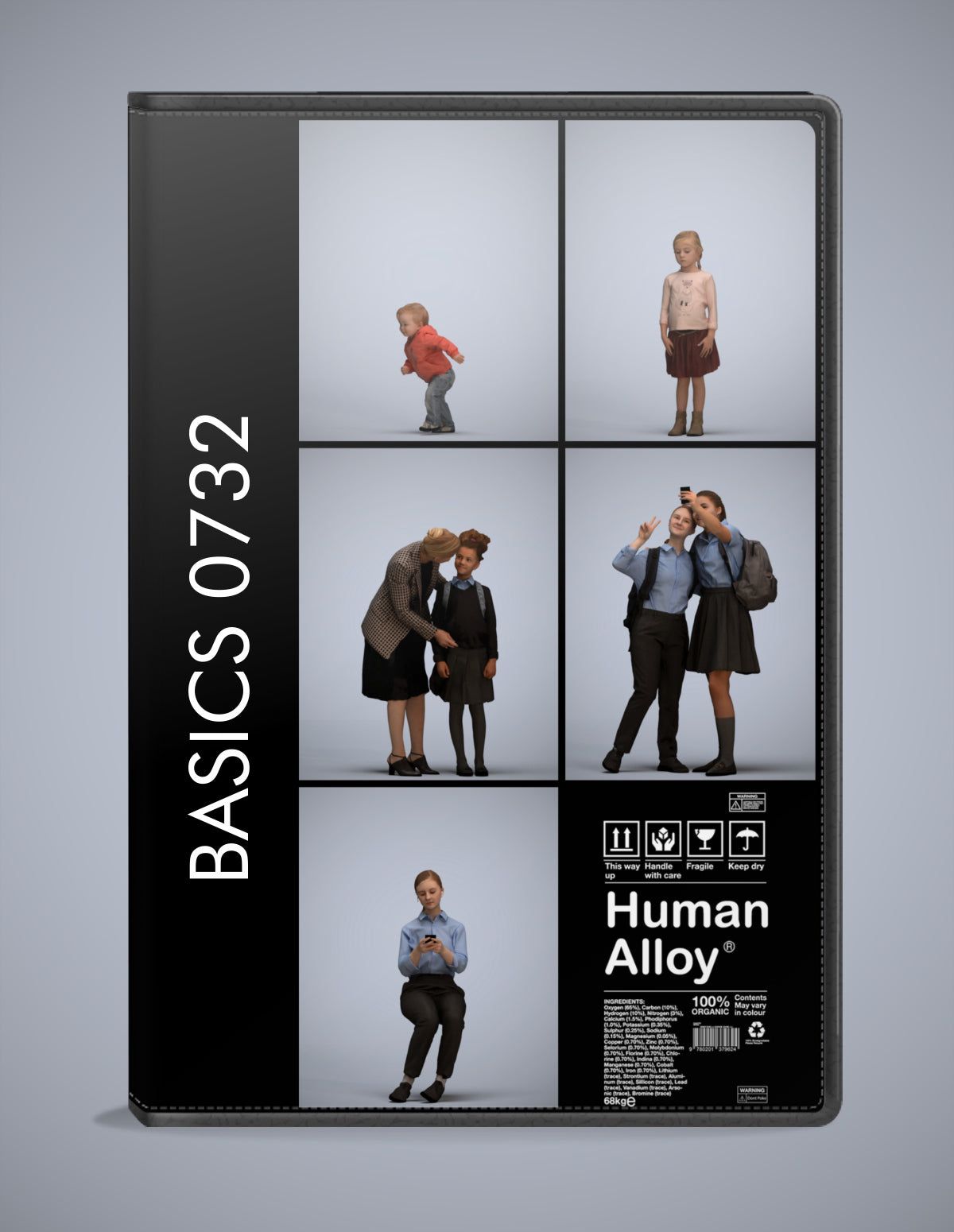 3D human models kids bundle, 5 photogrammetry scanned people for archviz