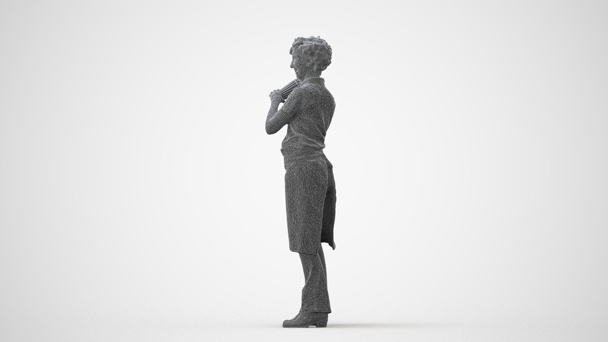 3D people model woman hospitality, scanned human for 3ds Max rendering, square thumbnail