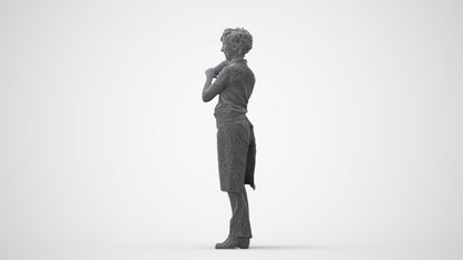 3D people model woman hospitality, scanned human for 3ds Max rendering, square thumbnail
