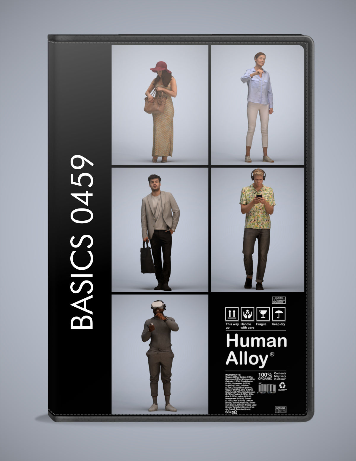realistic 3D humans standing pack, 5 archviz people FBX OBJ for Blender