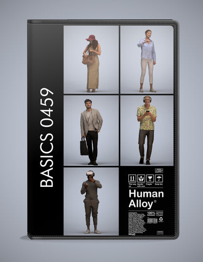 realistic 3D humans standing pack, 5 archviz people FBX OBJ for Blender