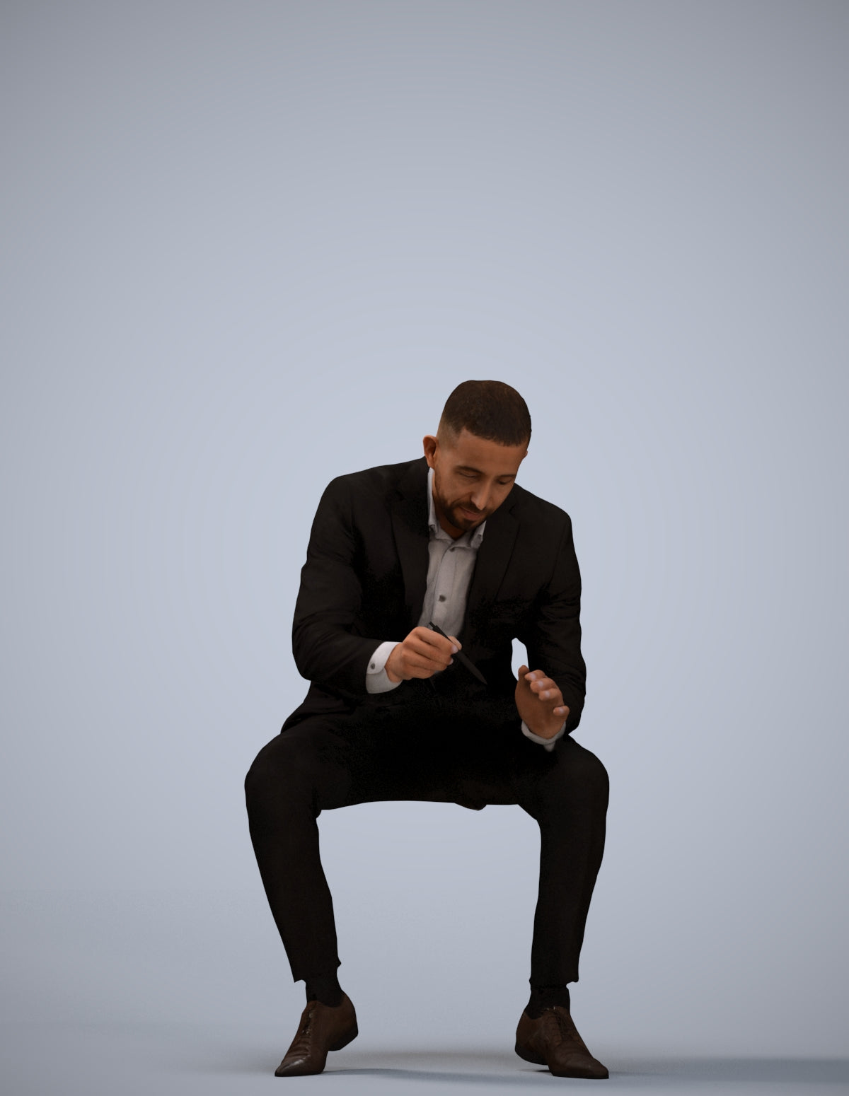 scanned 3D man business, photogrammetry people for Enscape and V-Ray
