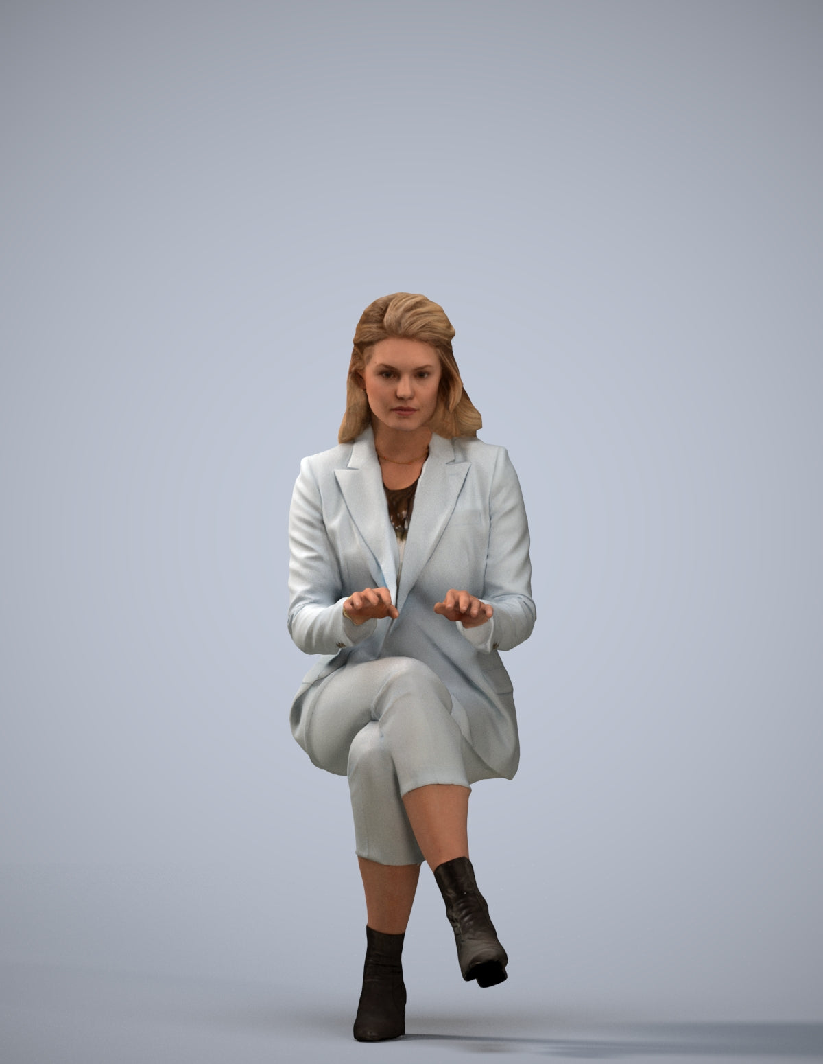 realistic 3D human woman business, archviz people FBX OBJ for Blender