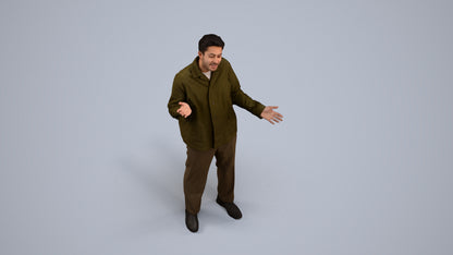 realistic 3D man casual standing, scanned archviz people for Blender and 3ds Max, back view render