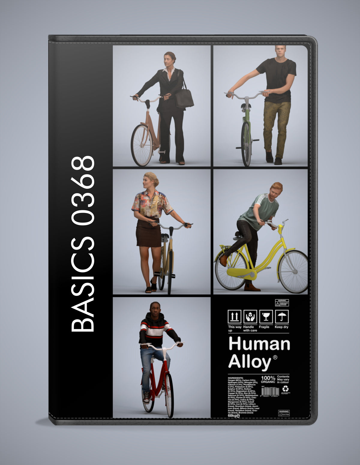scanned 3D people cycling collection, 5 photogrammetry models for Enscape and V-Ray