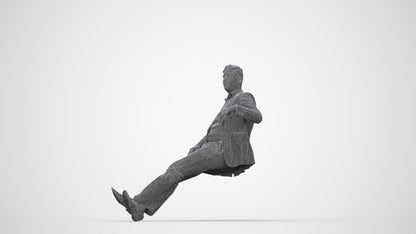 3D human model man business, photogrammetry scanned person for archviz, wireframe back view