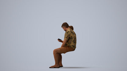 realistic 3D boy kids, scanned archviz people for Blender and 3ds Max, three-quarter view render