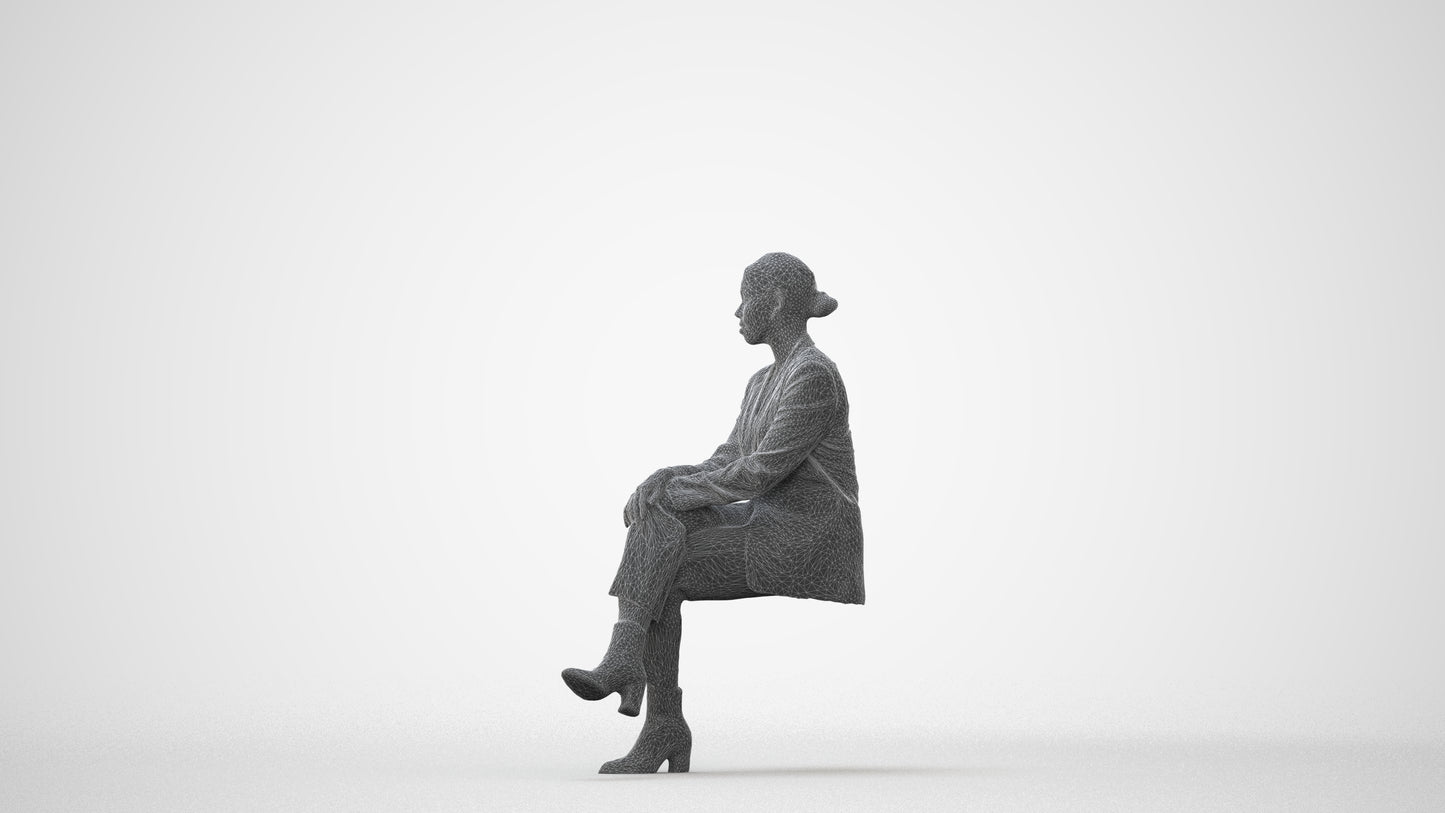 3D people model woman business, scanned human for 3ds Max rendering, square thumbnail