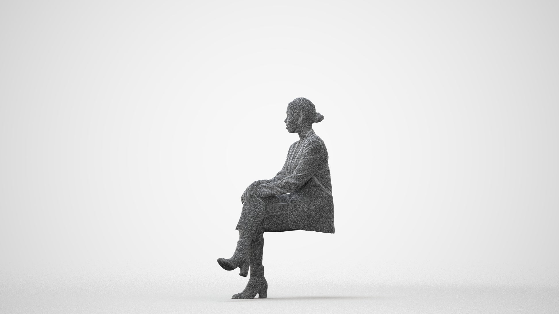 3D people model woman business, scanned human for 3ds Max rendering, square thumbnail