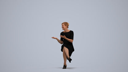 photogrammetry 3D woman business sitting, realistic human model archviz FBX, standing pose render